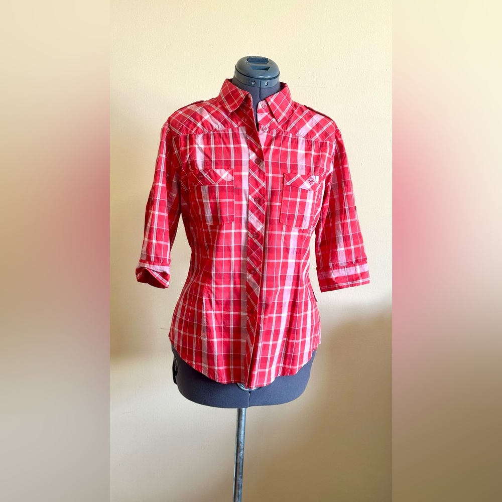 ♥️NWOT Red Plaid Button-Up Shirt